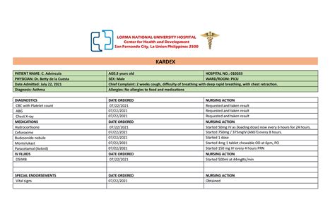 Kardex in healthcare (nursing) .